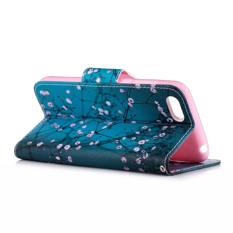 Para O Primeiro De Huawei Y5 (2018) / Y5 (2018) Padrão De Impressão Carteira De Couro Stand Embalagem - Floret Rosa-4