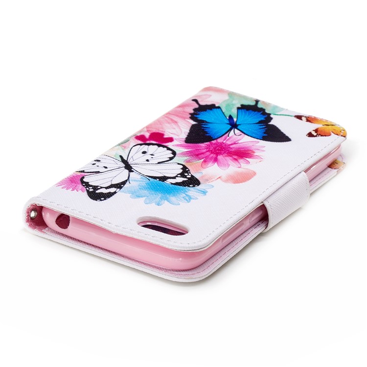 For Huawei Y5 Prime (2018) / Y5 (2018) Pattern Printing Leather Wallet Stand Casing Cover - Butterflies and Flowers-7