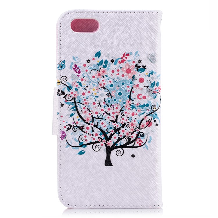 For Huawei Y5 Prime (2018) / Y5 (2018) Pattern Printing Leather Wallet Stand Phone Case Cover - Flower Tree-3