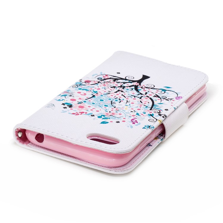 For Huawei Y5 Prime (2018) / Y5 (2018) Pattern Printing Leather Wallet Stand Phone Case Cover - Flower Tree-7