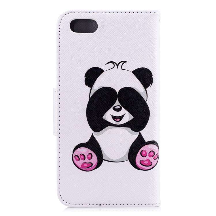 Padrão De Impressão PU Carteira De Couro Capa De Proteção Case Para Huawei Y5 Prime (2018) / Y5 (2018) - Panda Bonito-3