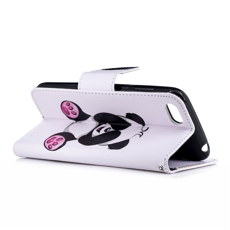 Padrão De Impressão PU Carteira De Couro Capa De Proteção Case Para Huawei Y5 Prime (2018) / Y5 (2018) - Panda Bonito-4