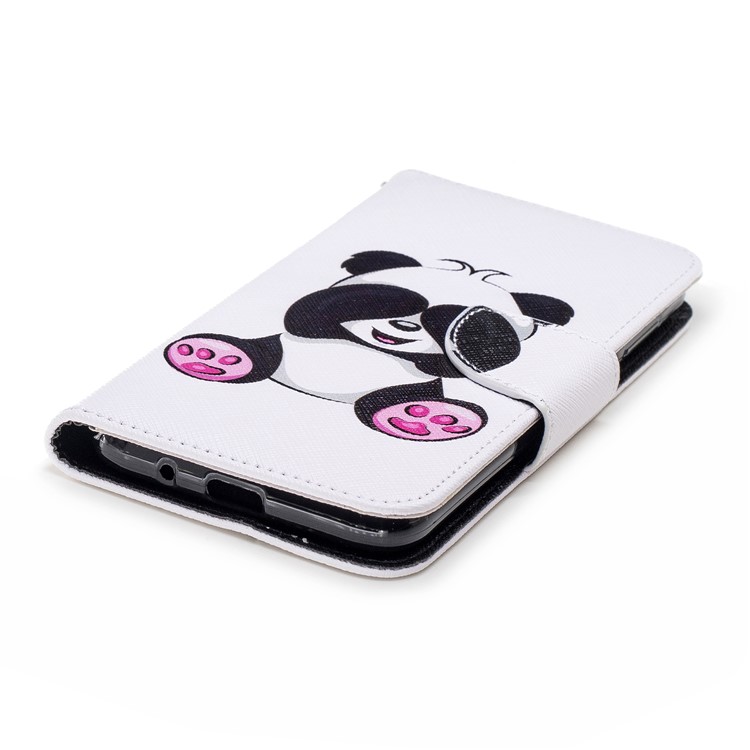 Padrão De Impressão PU Carteira De Couro Capa De Proteção Case Para Huawei Y5 Prime (2018) / Y5 (2018) - Panda Bonito-6