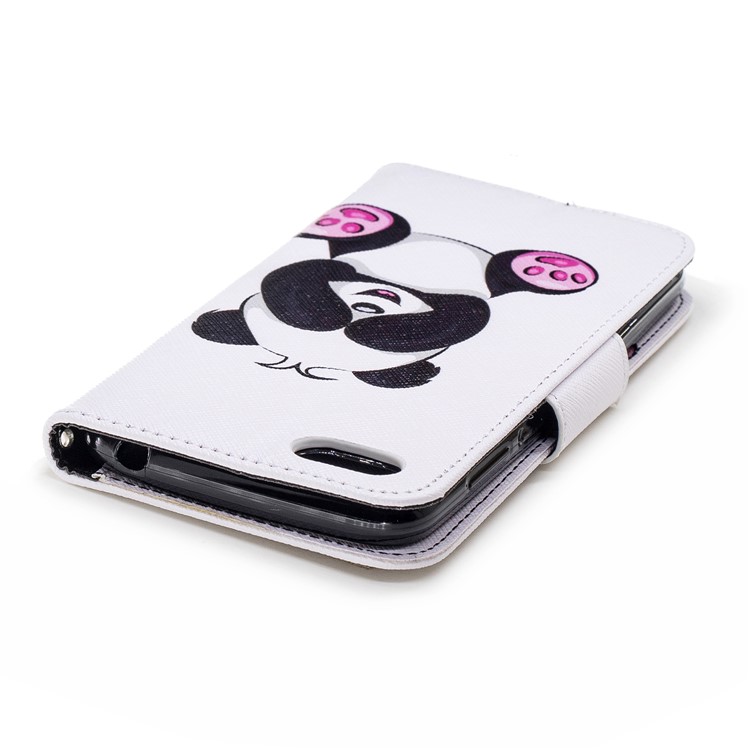 Padrão De Impressão PU Carteira De Couro Capa De Proteção Case Para Huawei Y5 Prime (2018) / Y5 (2018) - Panda Bonito-7