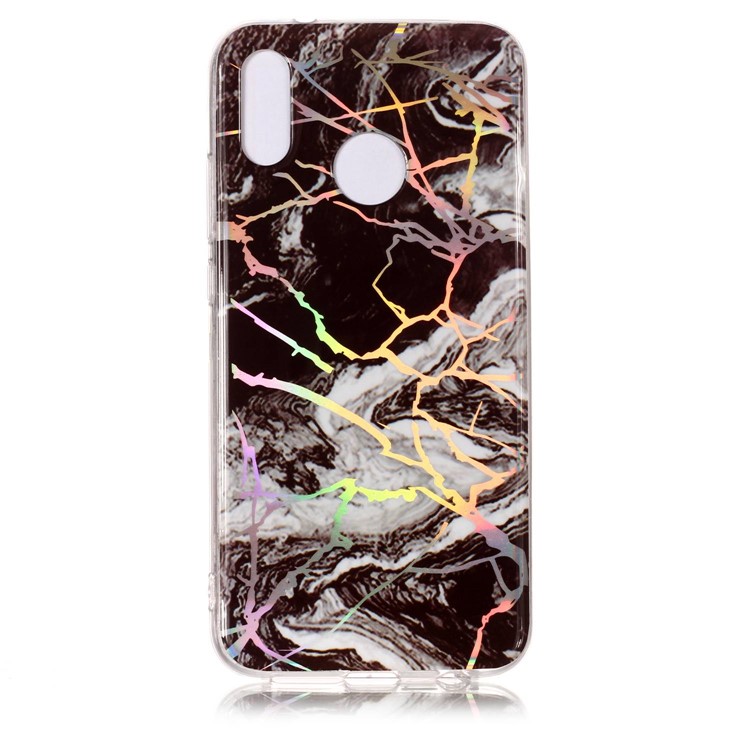 Cubierta Revestida Modelo Del Teléfono IMD TPU Del Mármol Para Huawei P20 Lite / Nova 3e - Negro / Blanco-2