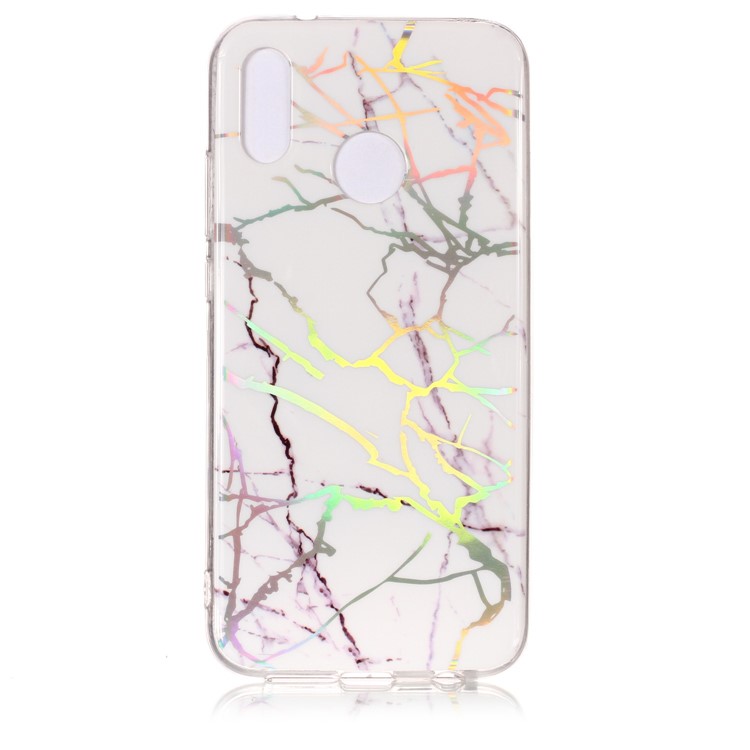 Patrón De Mármol Plateado IMD TPU Carcasa Del Teléfono Para Huawei P20 Lite / Nova 3e - Blanco-2