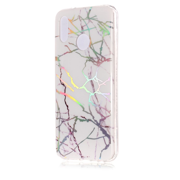 Patrón De Mármol Plateado IMD TPU Carcasa Del Teléfono Para Huawei P20 Lite / Nova 3e - Blanco-3