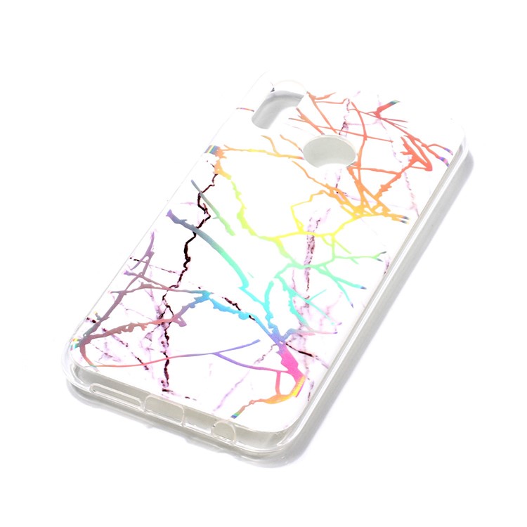 Patrón De Mármol Plateado IMD TPU Carcasa Del Teléfono Para Huawei P20 Lite / Nova 3e - Blanco-4