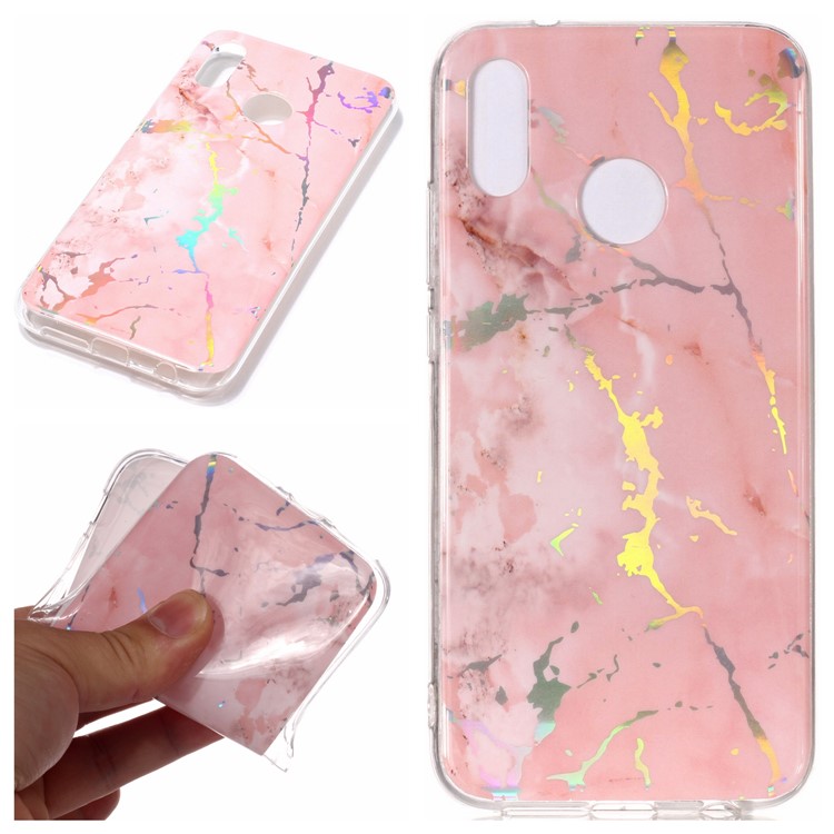 Мраморный Шаблон IMD TPU Мобильный Чехол Для Huawei P20 Lite / Nova 3e - Розовый-1
