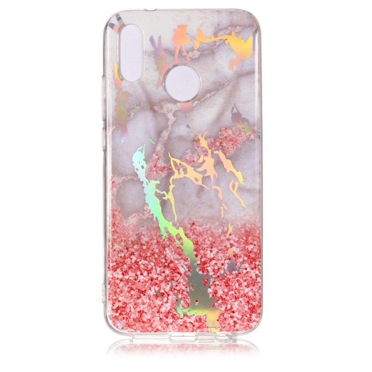 Cubierta Móvil Estampada IMD TPU De Mármol Para Huawei P20 Lite / Nova 3e - Gris / Rosado-2