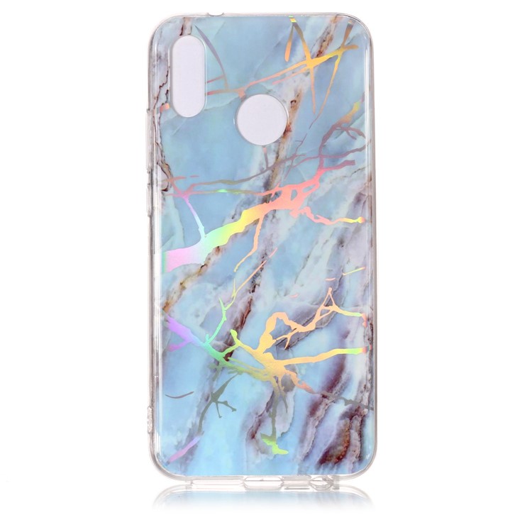 Tapa Revestida Modelo Del Mármol IMD TPU Para Huawei P20 Lite / Nova 3e - Azul-2