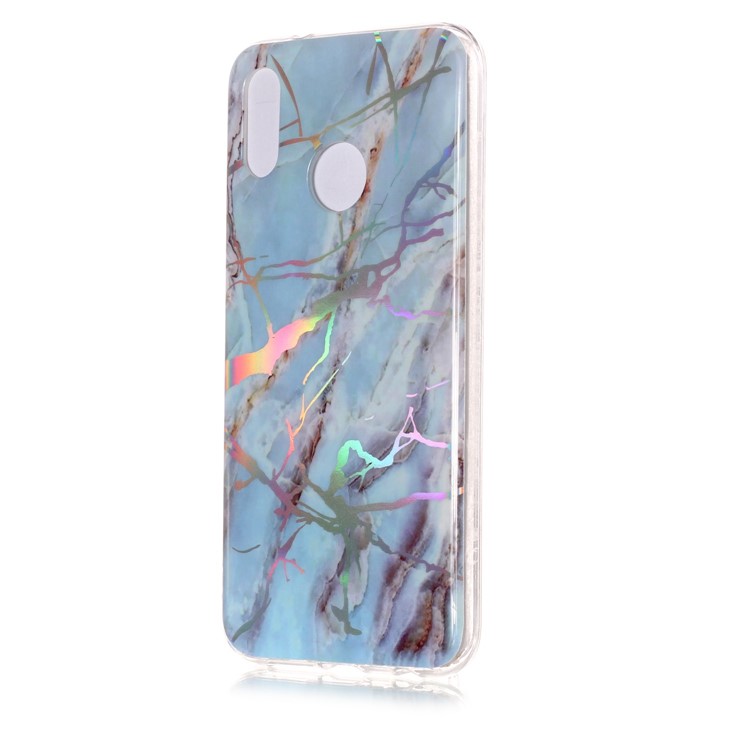 Tapa Revestida Modelo Del Mármol IMD TPU Para Huawei P20 Lite / Nova 3e - Azul-3