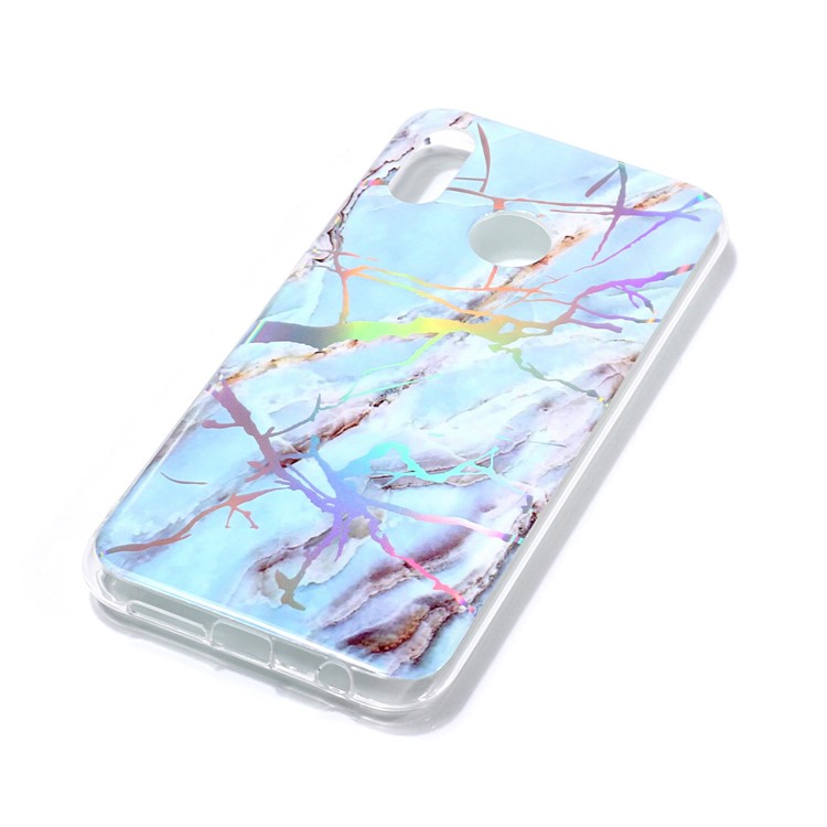 Tapa Revestida Modelo Del Mármol IMD TPU Para Huawei P20 Lite / Nova 3e - Azul-4