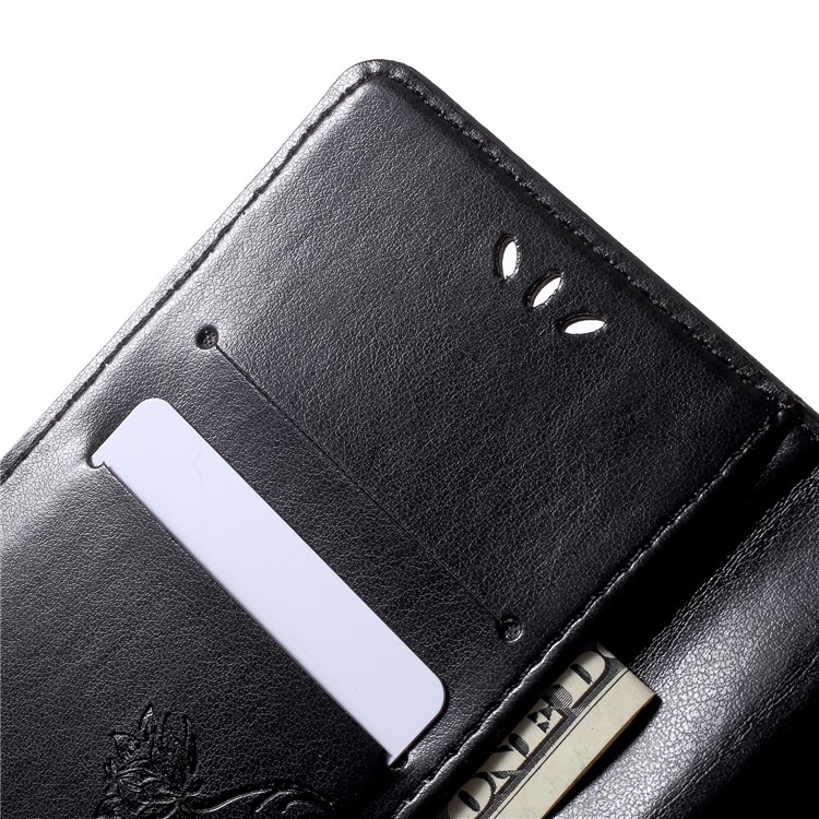 Imprint Butterfly Flower Wallet Stand Leather Flip Cover for Huawei Y6 (2018)/Honor 7A (without Fingerprint Sensor) - Black-6