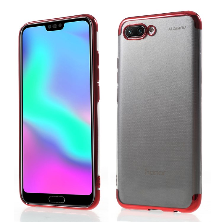 Electroplated Soft TPU Back Case for Huawei Honor 10 - Red-1