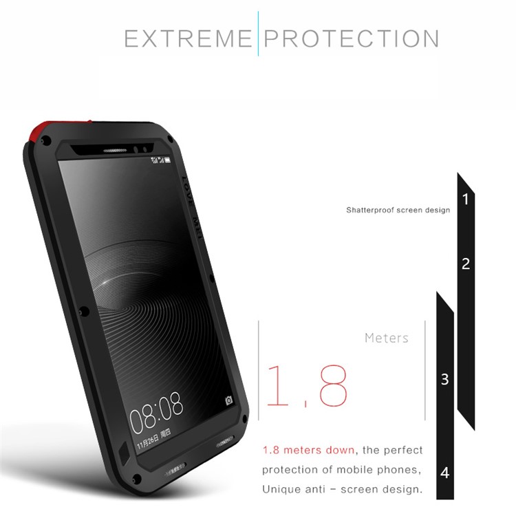 LOVE MEI Shockproof Dropproof Dustproof Case for Huawei Mate 8 / Ascend Mate8 - Black-2