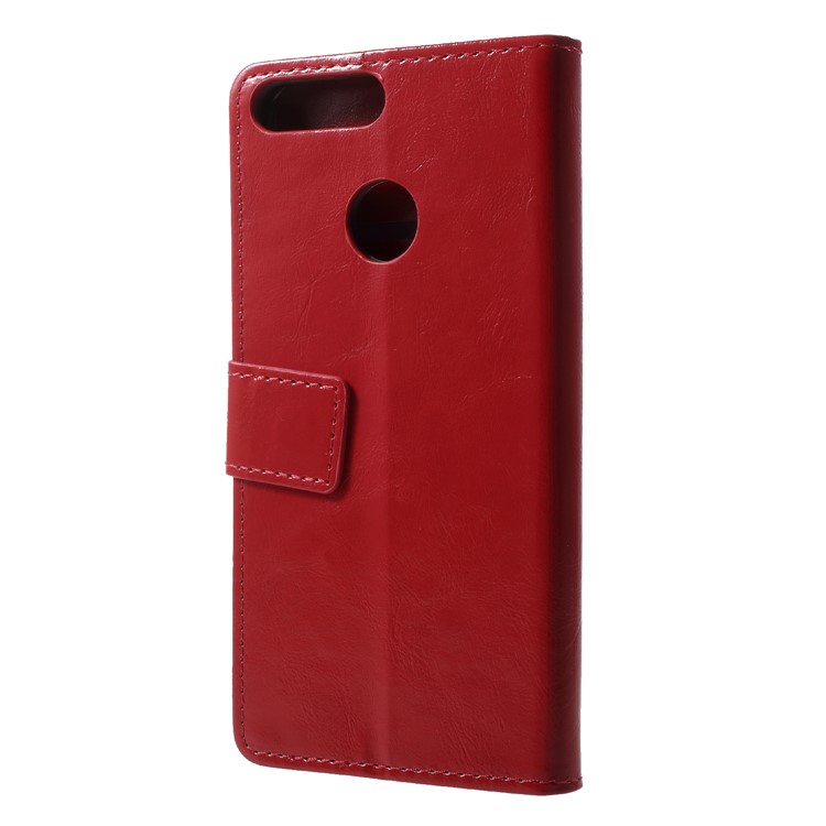 Crazy Horse Texture Wallet Stand Leather Cover for Huawei Honor 9i (2018) 5.84-inch - Red-2