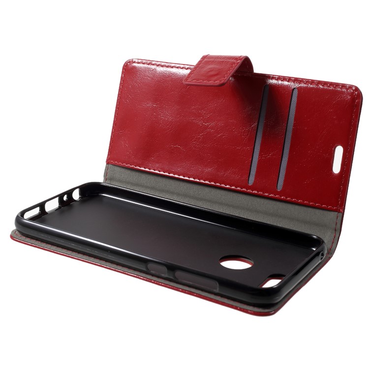 Crazy Horse Texture Wallet Stand Leather Cover for Huawei Honor 9i (2018) 5.84-inch - Red-5