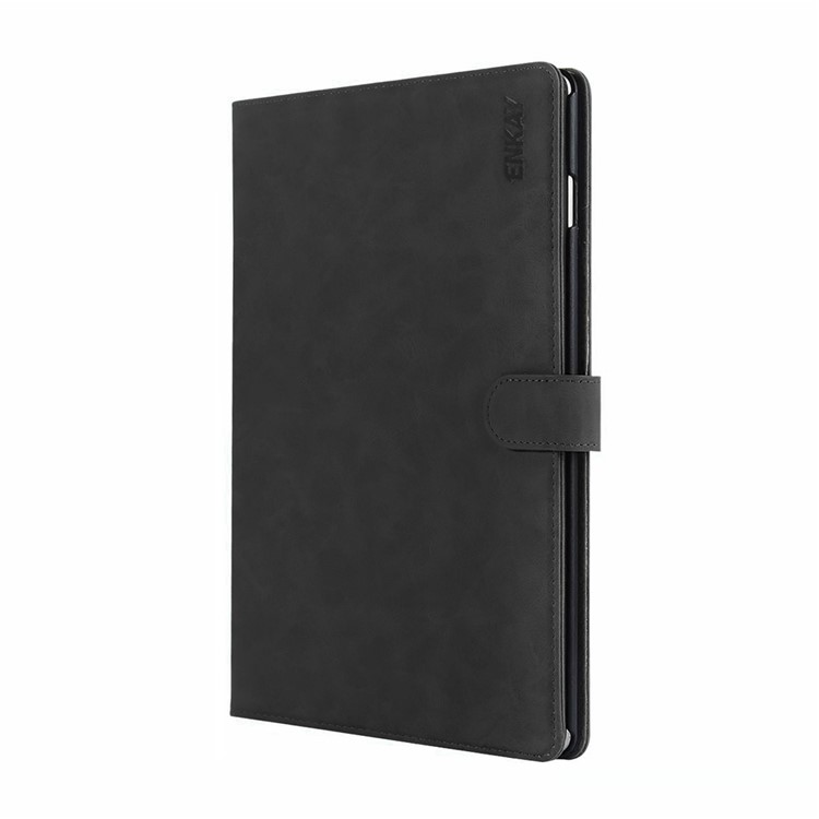 ENKAY Retro Style Matte Finish Smart Card Holders Leather Stand Flip Case for Huawei MediaPad M5 10 / M5 10 (Pro) - Black-2