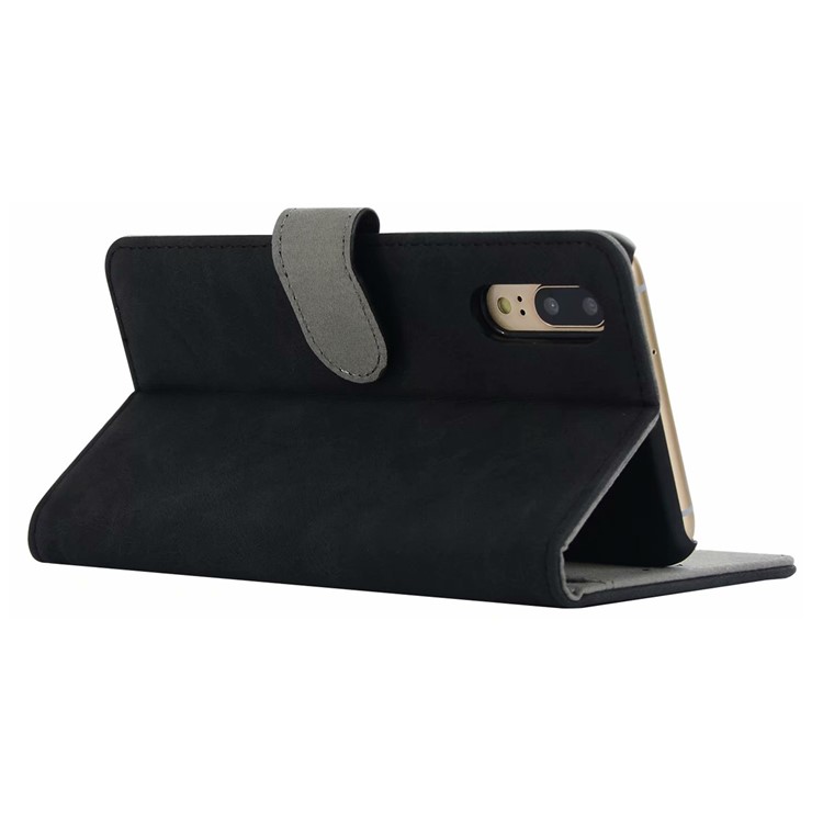 ENKAY Crazy Horse Stand Wallet Leather Mobile Phone Casing for Huawei P20 Pro - Black-4
