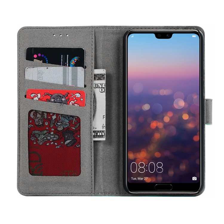 ENKAY Crazy Horse Stand Wallet Leather Mobile Phone Casing for Huawei P20 Pro - Black-6