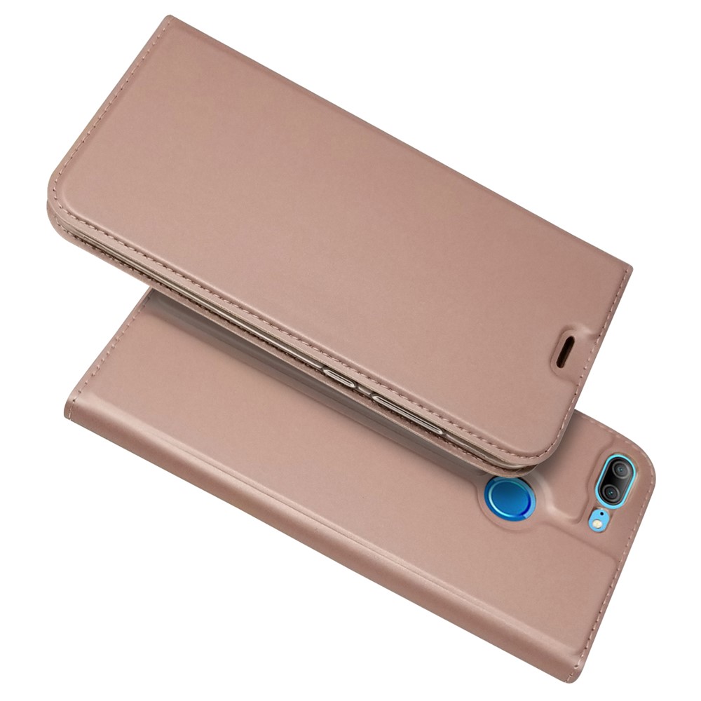 Custodia In Pelle Autoassorbita Con Porta Carte Per Huawei Honor 9 Lite / Honor 9 Youth Edition - Oro Rosa-2