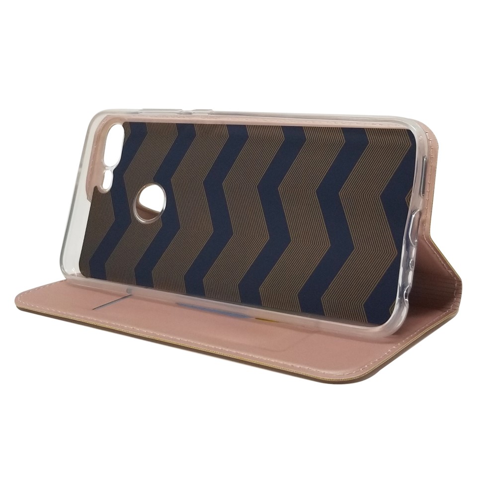 Custodia In Pelle Autoassorbita Con Porta Carte Per Huawei Honor 9 Lite / Honor 9 Youth Edition - Oro Rosa-6