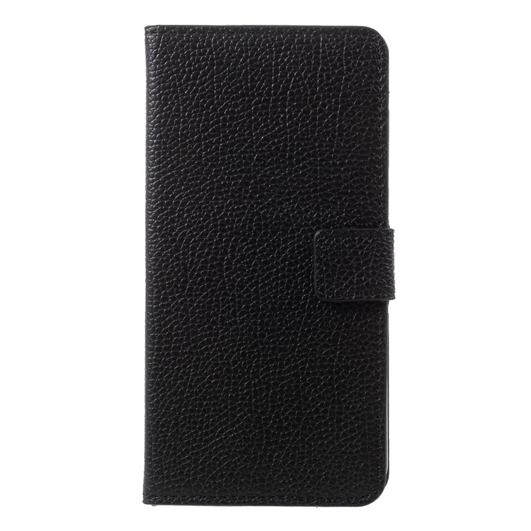 Litchi Skin Wallet Leather Stand Case for Huawei Honor Play - Black-3