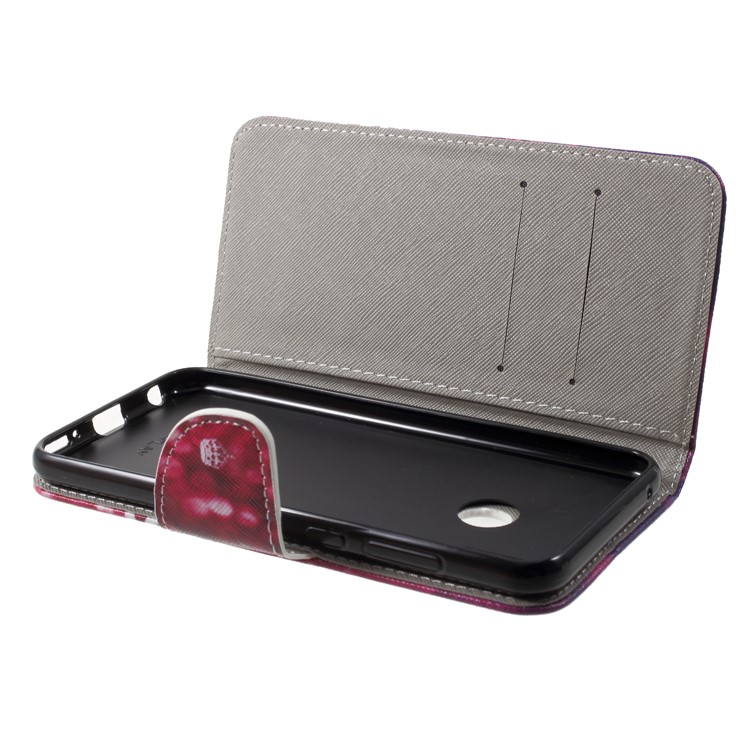 Pattern Printing Cross Texture Magnetic Leather Wallet Case for Huawei Honor Play - Quote Keep Calm and Sparkle-5