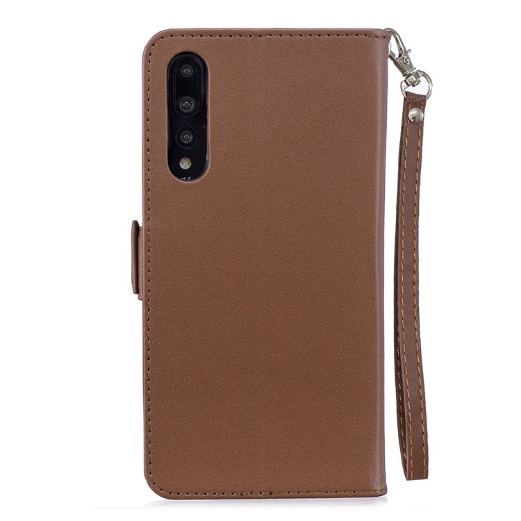 For Huawei P20 Pro Butterfly Pattern Leather Wallet Stand Cell Phone Shell - Brown-5