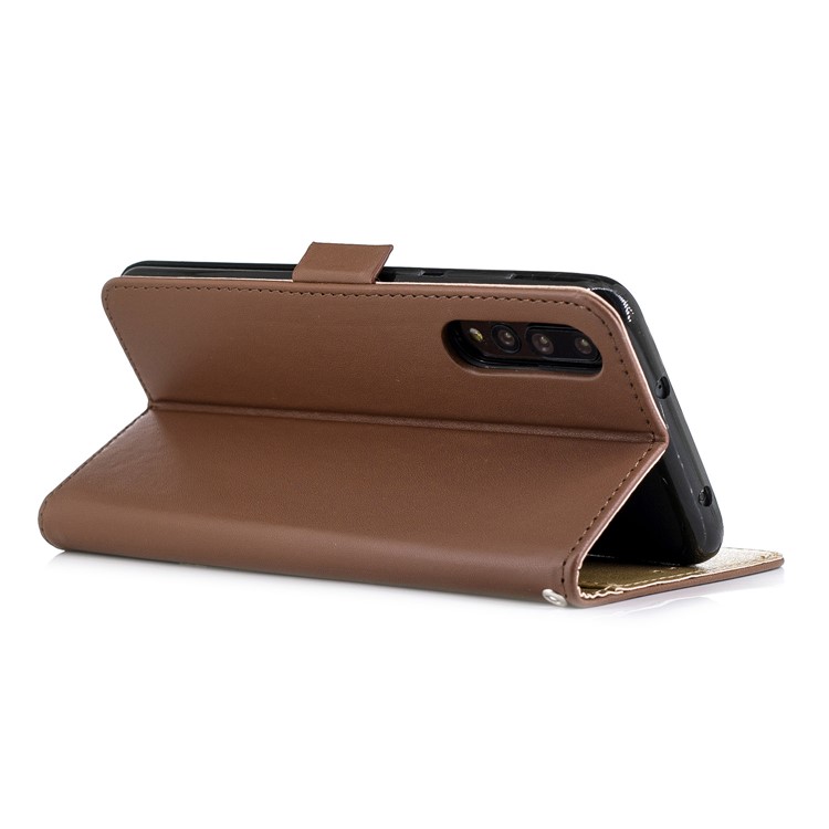 For Huawei P20 Pro Butterfly Pattern Leather Wallet Stand Cell Phone Shell - Brown-8