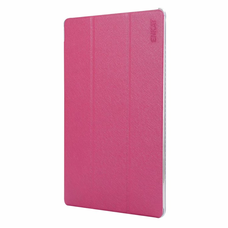 Enkay Silk Textur Pu-leder Tri-fach Stand Smart Abdeckung Für Huawei Mediapad M5 10 - Rose-2