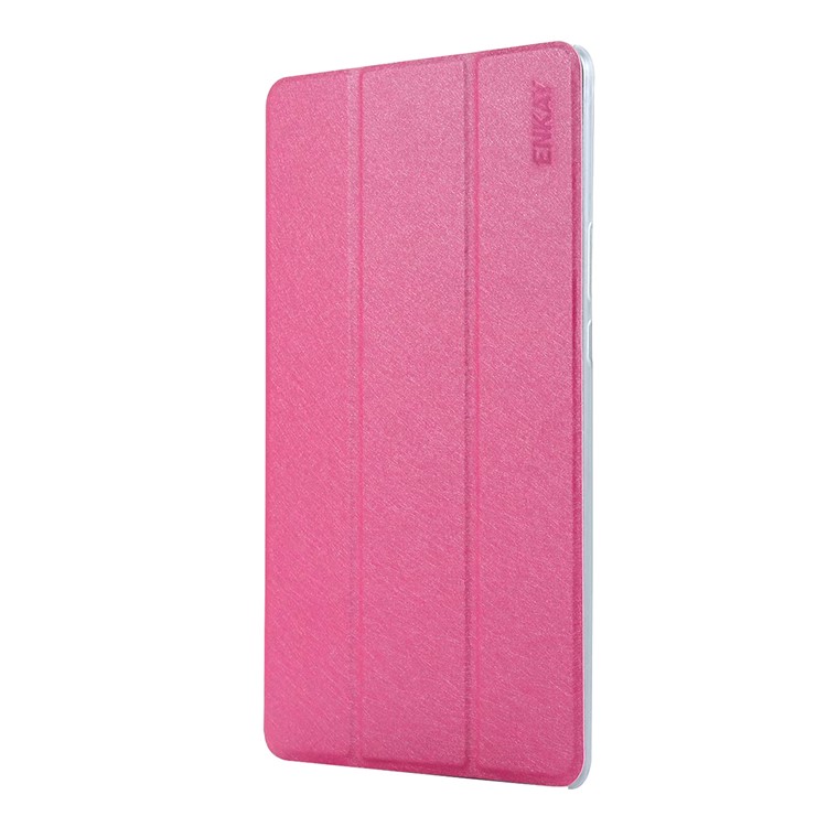 ENKAY Für Huawei Mediapad M5 8 (8,4-Zoll) Seide Textur Dreifach-Stand Leder Smart Tablet-Cover - Rose-2