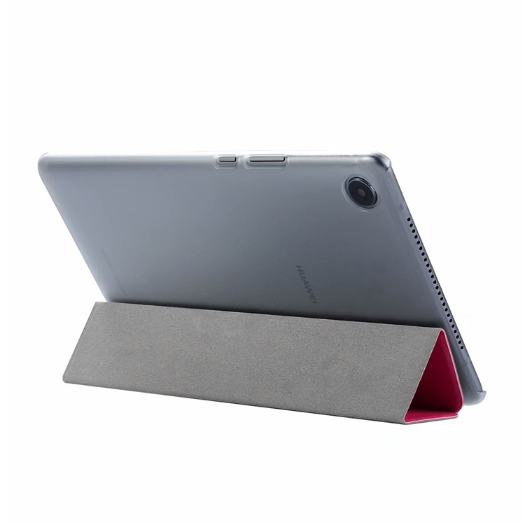 ENKAY Für Huawei Mediapad M5 8 (8,4-Zoll) Seide Textur Dreifach-Stand Leder Smart Tablet-Cover - Rose-4
