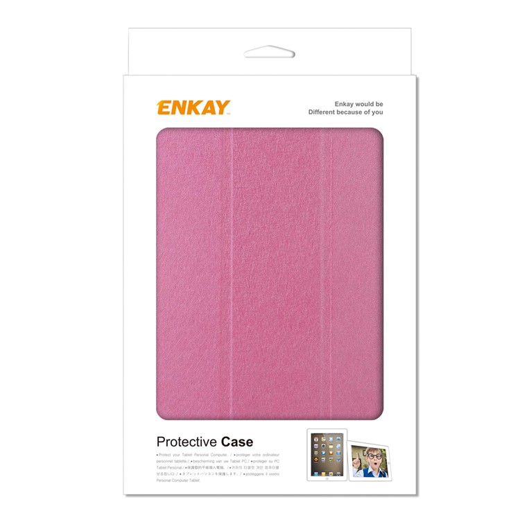 ENKAY Für Huawei Mediapad M5 8 (8,4-Zoll) Seide Textur Dreifach-Stand Leder Smart Tablet-Cover - Rose-6