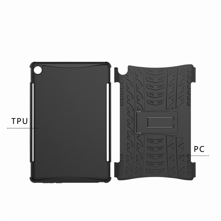 Reifenmuster PC + TPU Hybrid Case Für Huawei Mediapad M5 10 / 10 (pro) - Schwarz-11