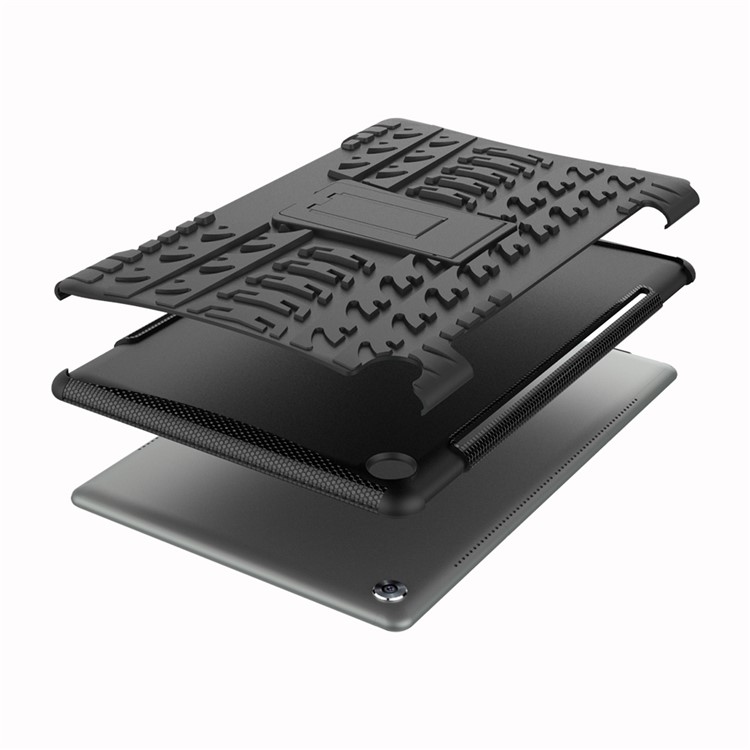 Reifenmuster PC + TPU Hybrid Case Für Huawei Mediapad M5 10 / 10 (pro) - Schwarz-8