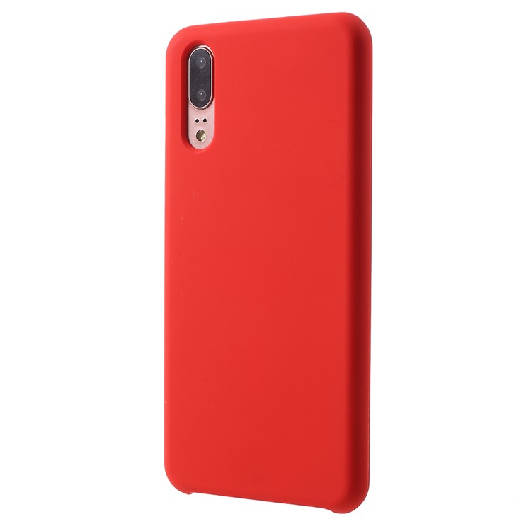 Silky Soft Touch Solid Silicone Phone Shell for Huawei P20 - Red-3