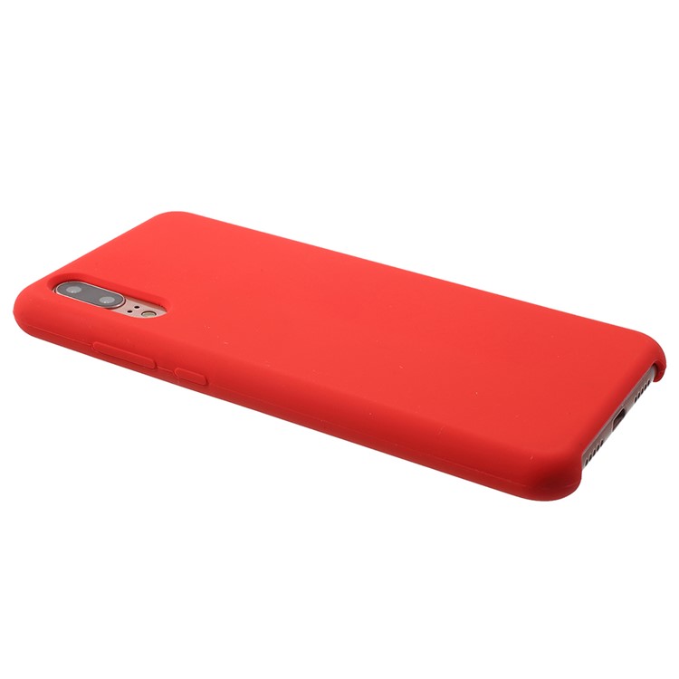 Silky Soft Touch Solid Silicone Phone Shell for Huawei P20 - Red-4