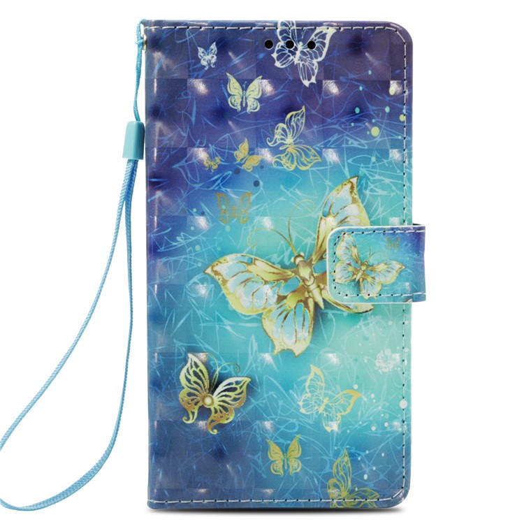 Pattern Printing Wallet Leather Stand Shell for Huawei Y5 Prime (2018) / Y5 (2018) - Butterfly-3
