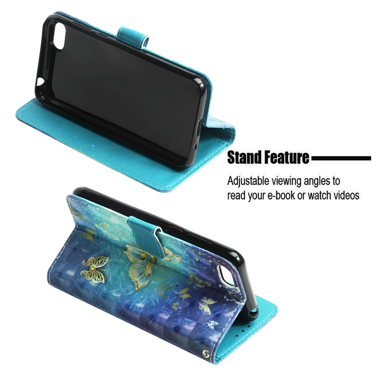 Pattern Printing Wallet Leather Stand Shell for Huawei Y5 Prime (2018) / Y5 (2018) - Butterfly-4