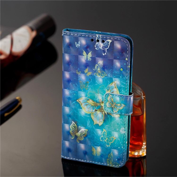 Pattern Printing Wallet Leather Stand Shell for Huawei Y5 Prime (2018) / Y5 (2018) - Butterfly-8