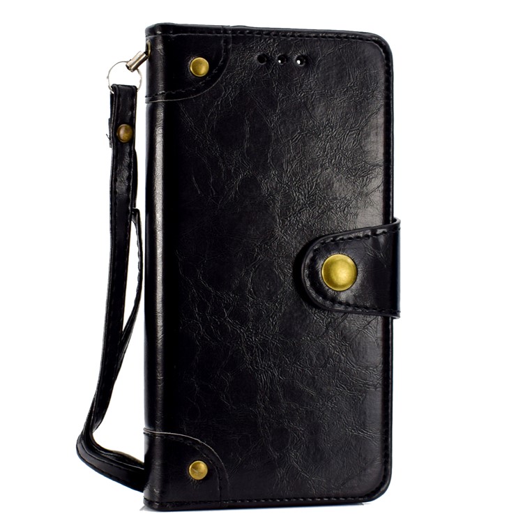 Oil Wax 5-Slot PU Leather Mobile Phone Cover with Stand for Huawei Honor 10 - Black-2