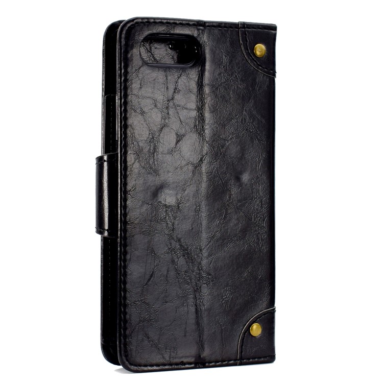 Oil Wax 5-Slot PU Leather Mobile Phone Cover with Stand for Huawei Honor 10 - Black-3
