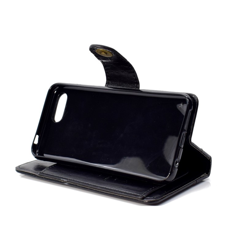 Oil Wax 5-Slot PU Leather Mobile Phone Cover with Stand for Huawei Honor 10 - Black-6