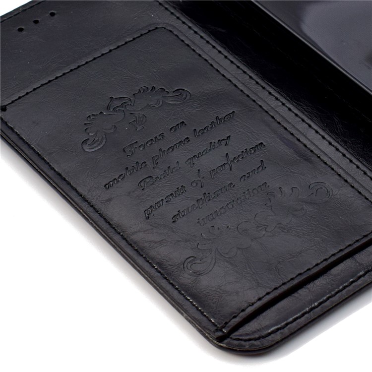 Oil Wax 5-Slot PU Leather Mobile Phone Cover with Stand for Huawei Honor 10 - Black-7