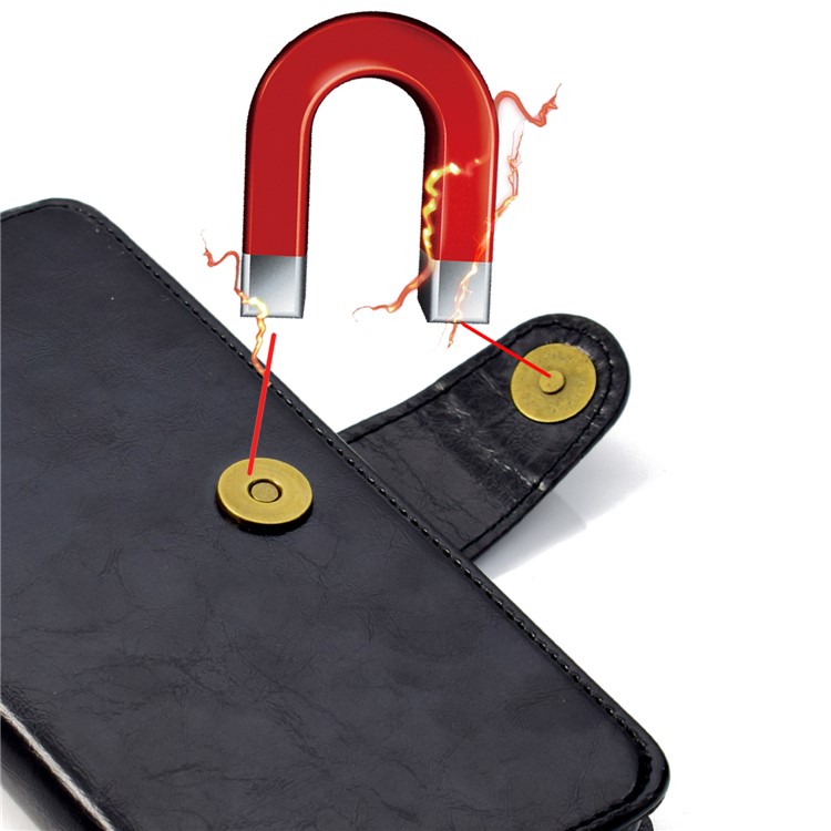Oil Wax 5-Slot PU Leather Mobile Phone Cover with Stand for Huawei Honor 10 - Black-8
