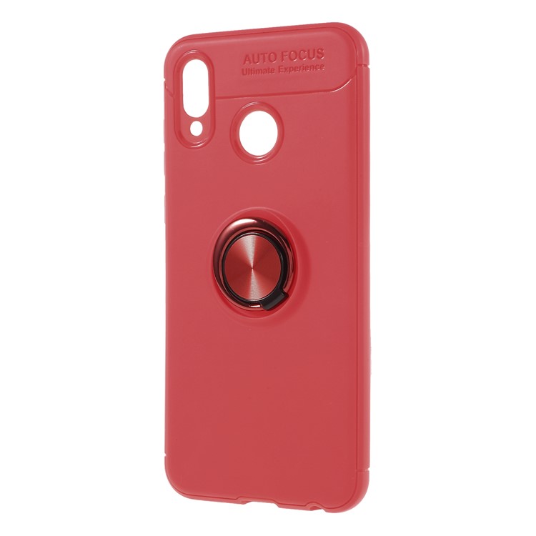 Metal Finger Ring Kickstand TPU TPU Mobile Phone Shell Para Huawei Honor Play - Rojo