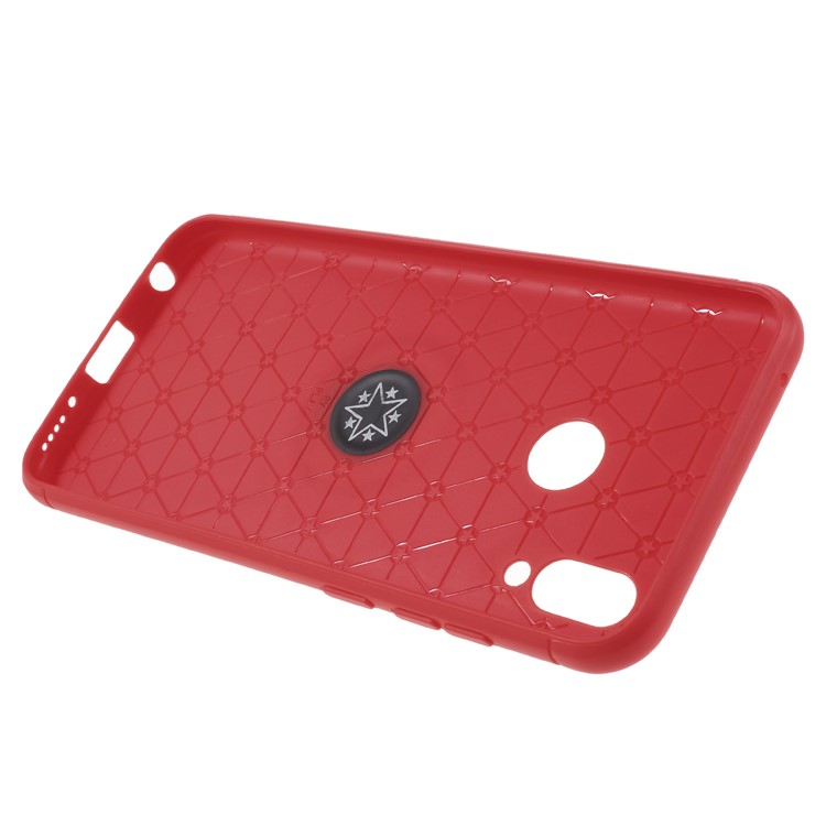 Metal Ring Kickstand TPU Celular Shell Para Huawei Honor Play - Vermelho