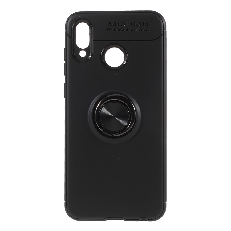 Escudo Do Telefone Do Kickstand Do Anel De Dedo Do Metal TPU Para O Jogo De Honra Do Huawei - Tudo Preto-1